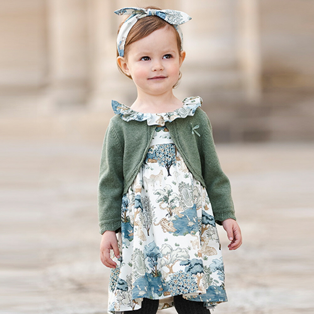 楽天市場】女の子 キッズ ワンピース 子供服 ドッキング カーディガン