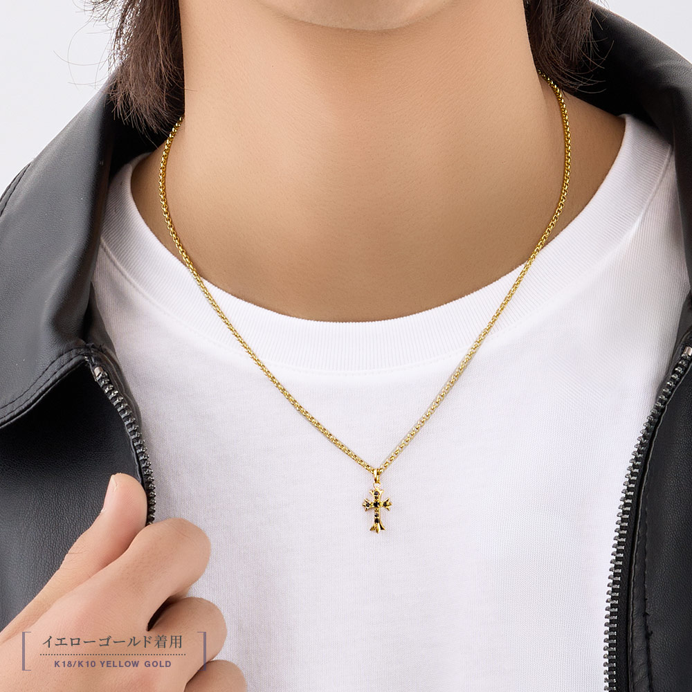楽天市場】18金 クロス ペンダントトップ ネックレス メンズ ブラック