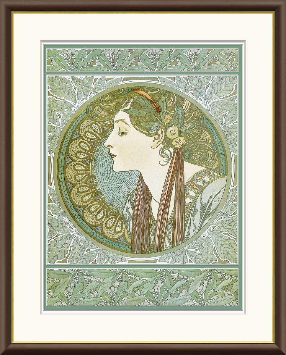 楽天市場】絵画 アート フレーム アルフォンス・ミュシャ 月桂樹 送料
