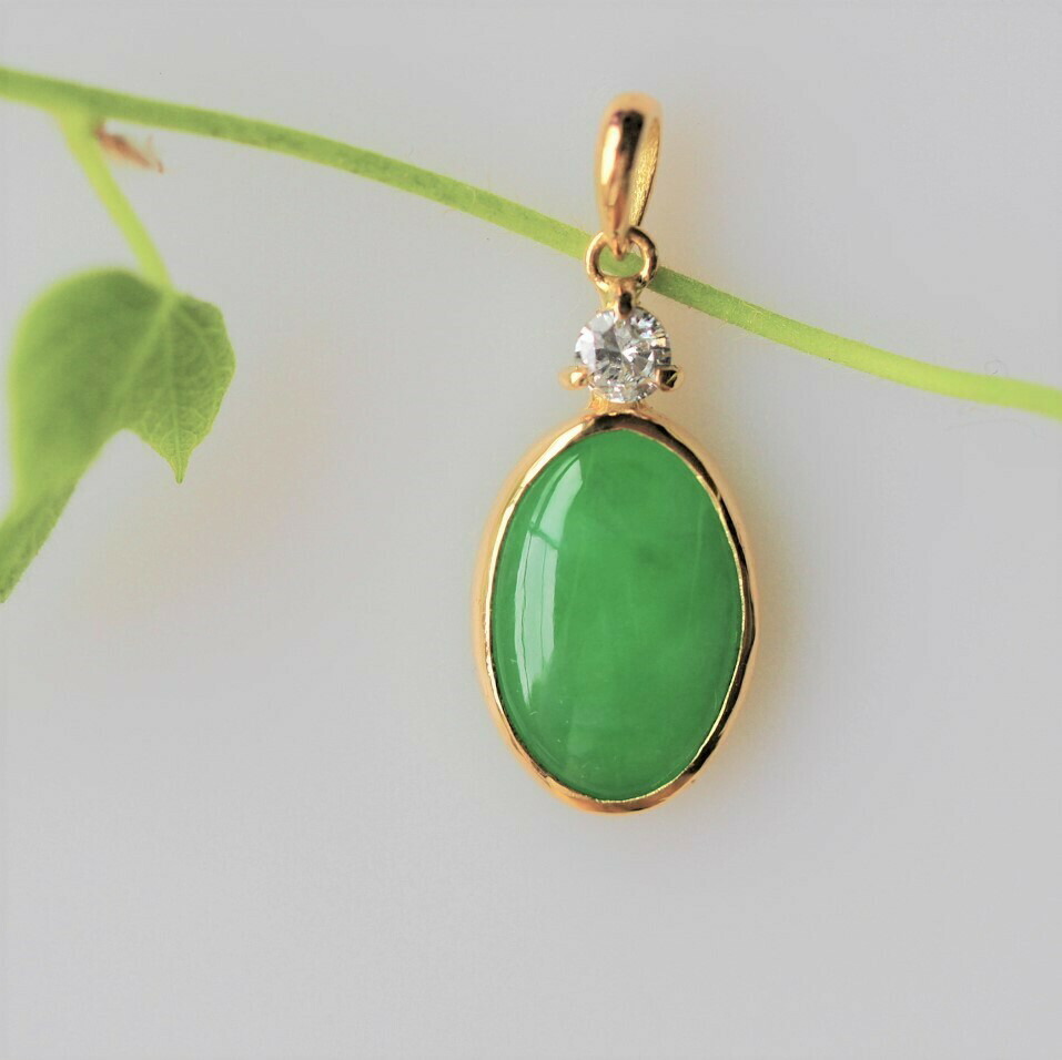 楽天市場】K18 翡翠 ダイヤモンド（3.6mm）ペンダントトップ 鑑別書付