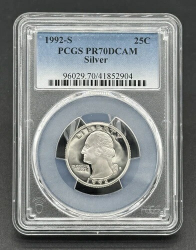 アメリカ、1952～1964年発行の25セント銀貨(銀90％)、5枚 当店グレード