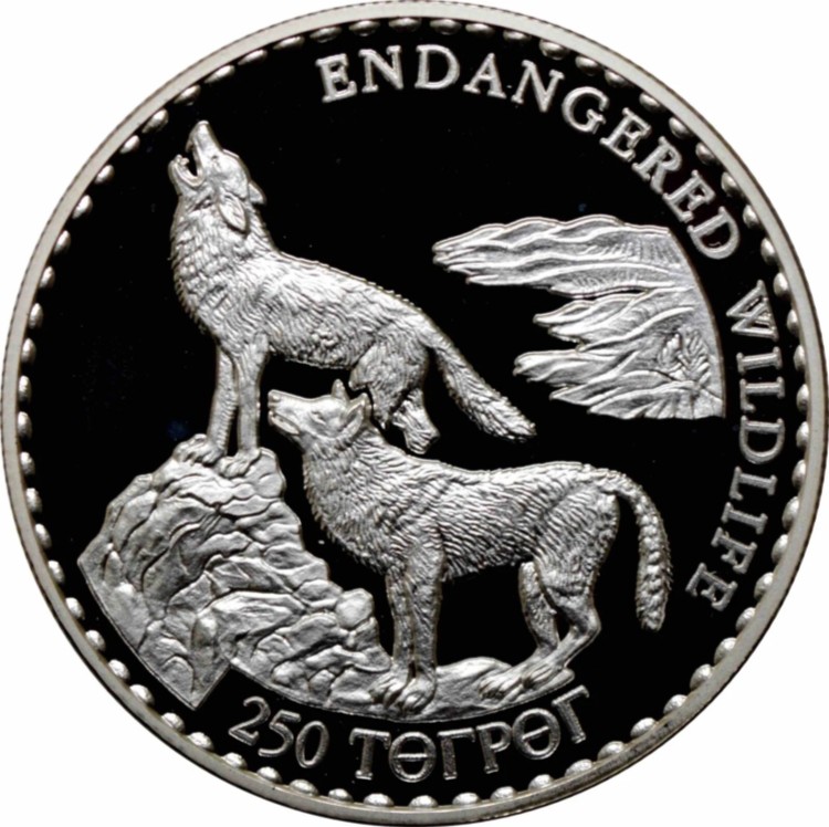 楽天市場】モンゴル 250トゥグルグ 1992年 プルーフ「絶滅危惧野生生物