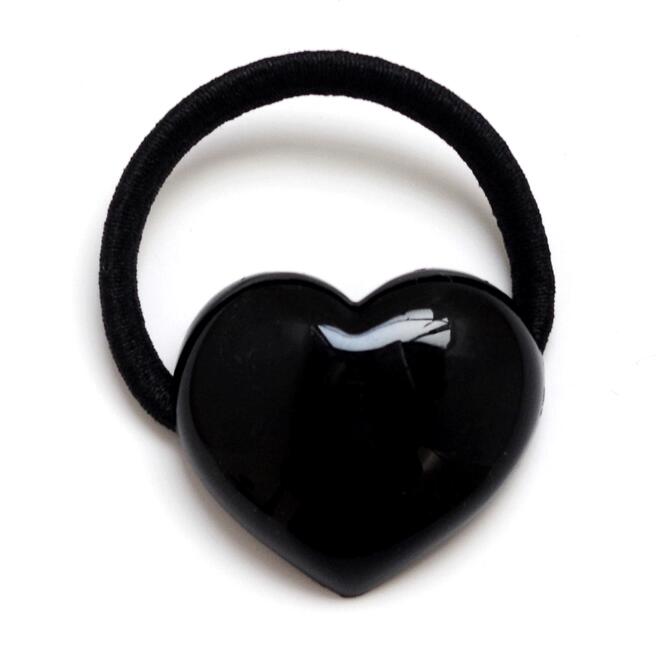 楽天市場】【訳あり】フランス製 ヘアゴム ハート 黒 〔ポニー 小さめ