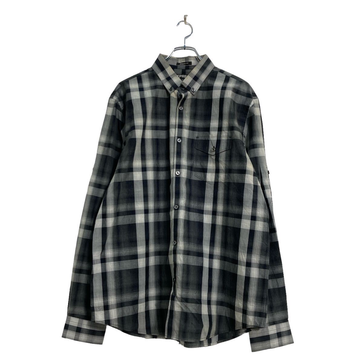 楽天市場】【中古】【古着】 EXPRESS 長袖 チェックシャツ L ブラック