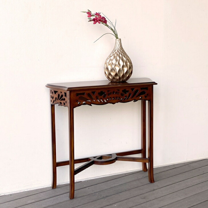 楽天市場】コンソール 花台 電話台 マホガニー無垢 コンソールテーブル