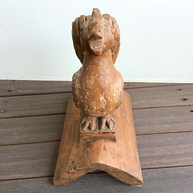 楽天市場】木彫り 置物 鶏 にわとり 鳥 酉 ニワトリ チーク無垢 一刀彫