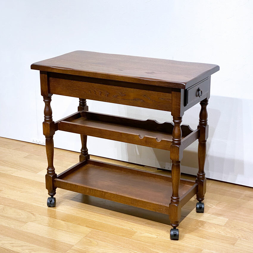 楽天市場】キッチンワゴン キャスター付き キッチンワゴン ワゴン 木製