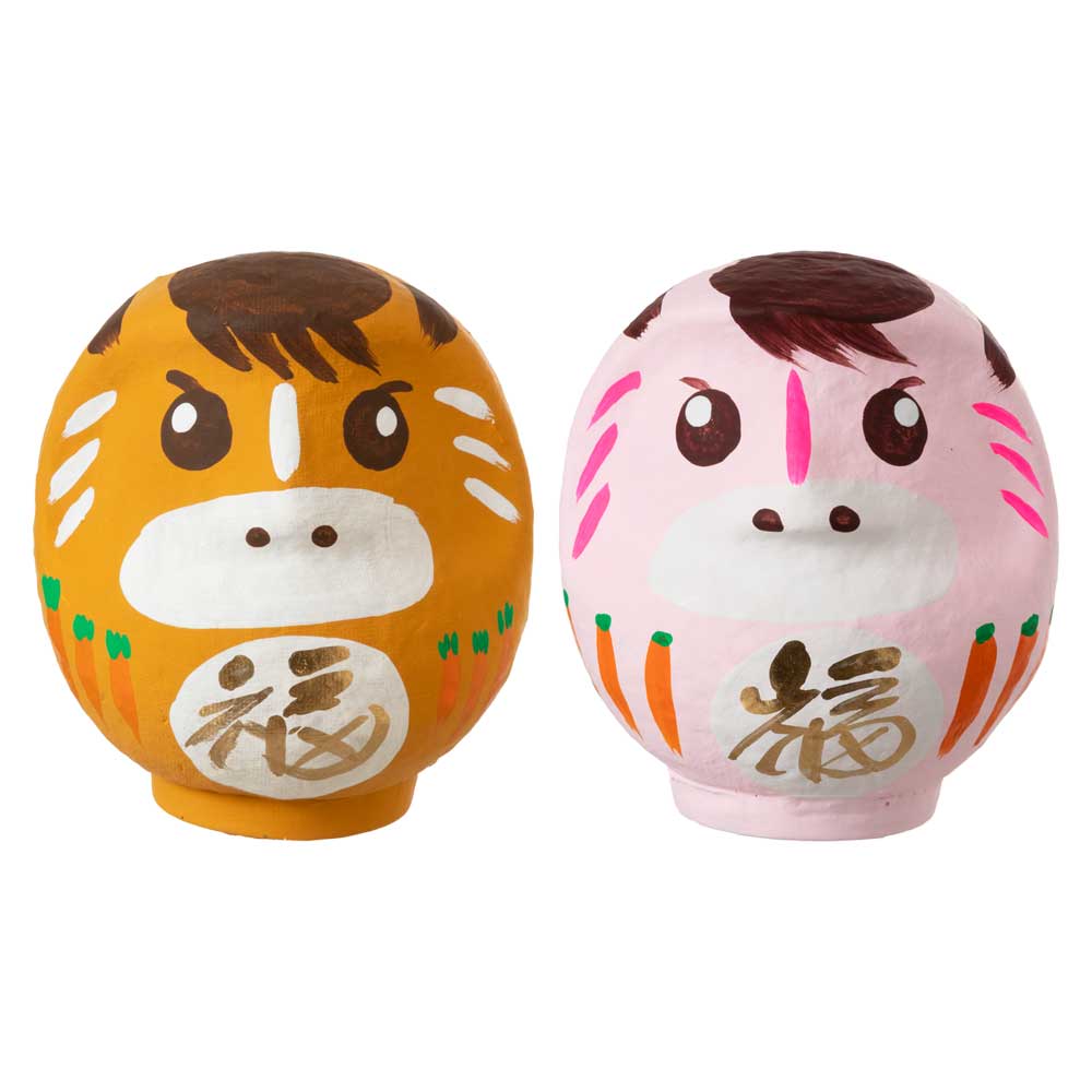 楽天市場】高崎だるま 2026年干支だるま午ペアセット 茶＋桃 令和8年