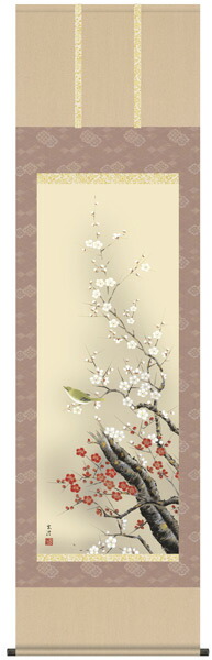 楽天市場】梅に鶯 掛け軸 : 襖（ふすま）・掛け軸屋 和紙苑