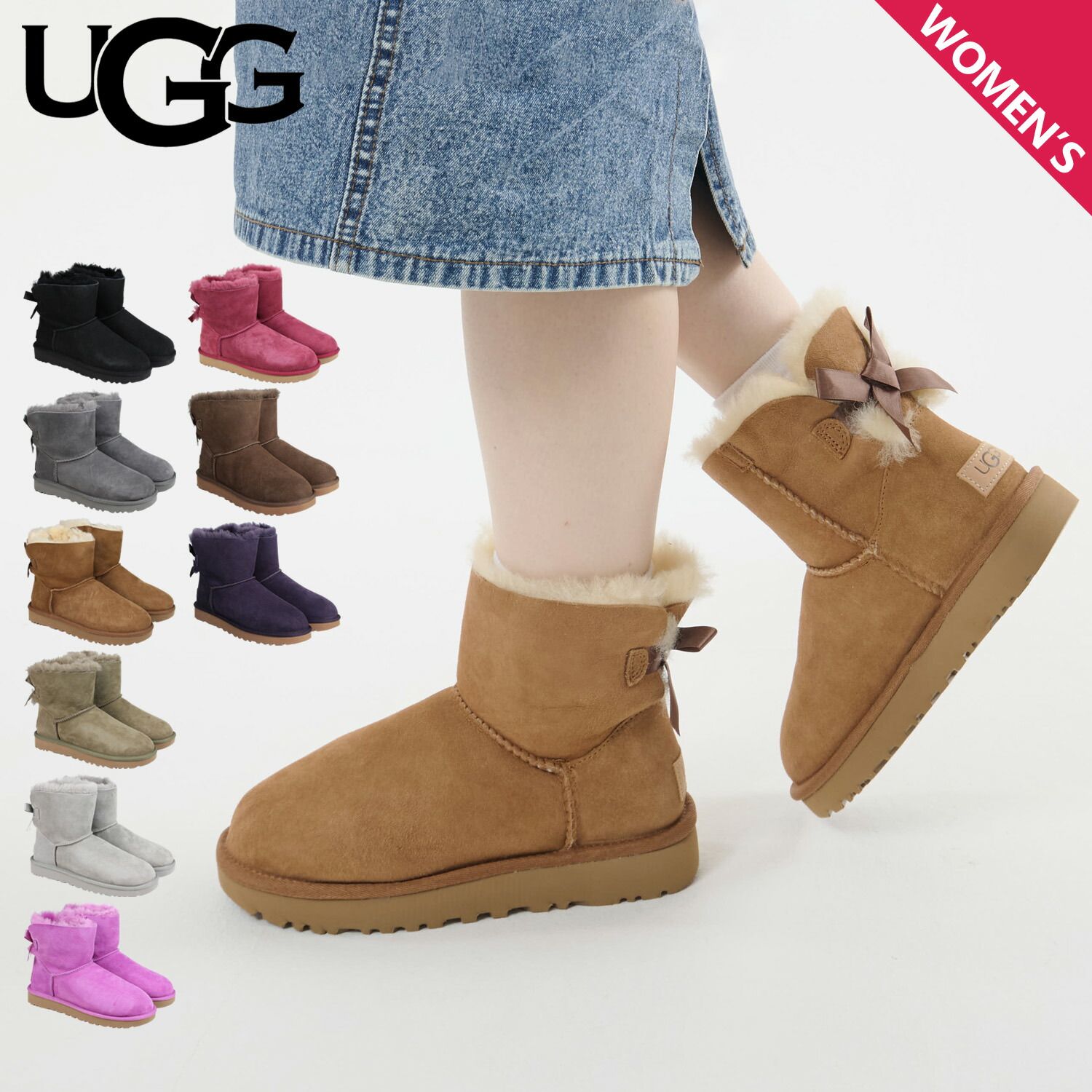 楽天市場】UGG MINI BAILEY BOW アグ ムートン ブーツ ミニ ベイリー