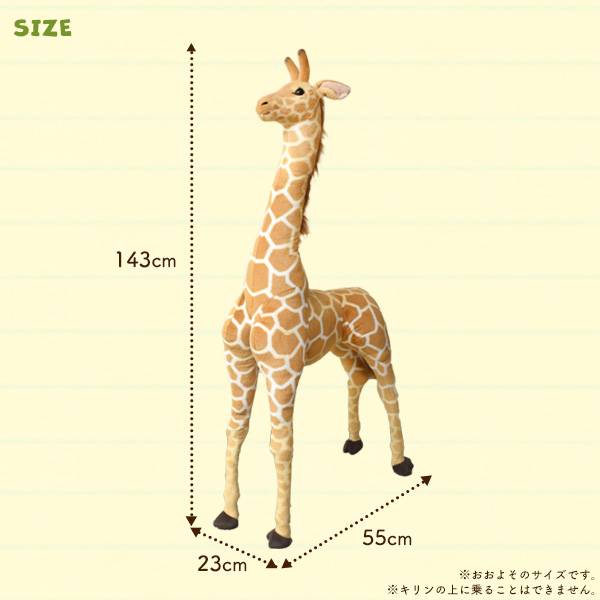 楽天市場】高さ143mの超BIGサイズ！ キリン ぬいぐるみ 大きい リアル