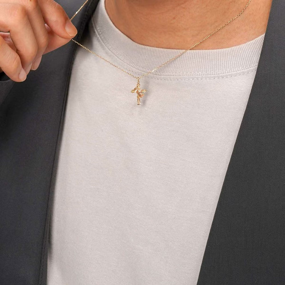 楽天市場】ライオンハート クロス＆クラウン プチネックレス K10