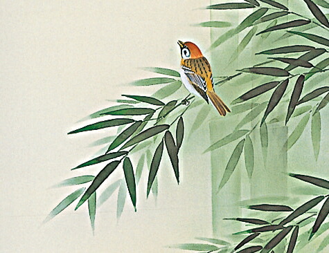 楽天市場】掛け軸 掛軸（かけじく）竹に雀（萩原 緑翠）日本画 花鳥画