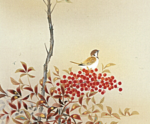 楽天市場】掛け軸 掛軸（かけじく） 南天に小禽 （須藤 正義）全国送料