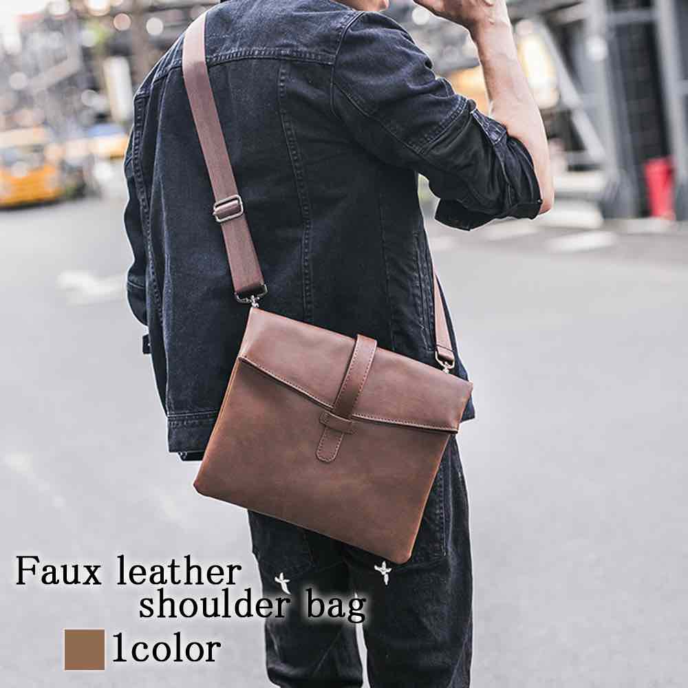 楽天市場】ショルダーバッグ メンズ フェイクレザーショルダーバッグ