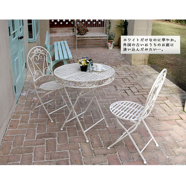 楽天市場】アンティーク調 アイアンチェア2脚 ガーデンチェア 幅42cm