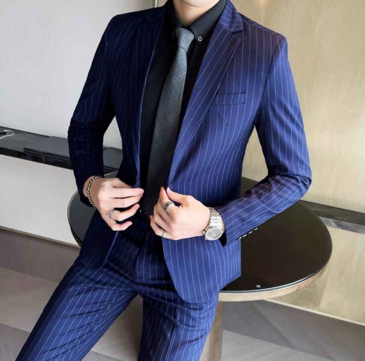 楽天市場】1つボタン メンズ スーツ ストライプ柄 スリムスーツ