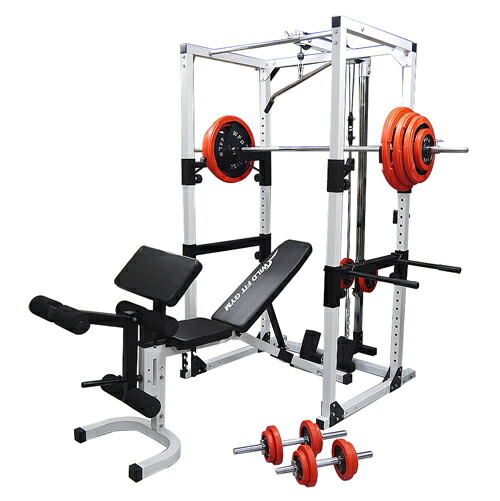 楽天市場】WILD FIT (ワイルドフィット) パワーラックジムセット 赤