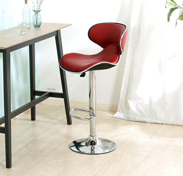 楽天市場】カウンターチェアー レッド 赤 【 バーチェアー 回転