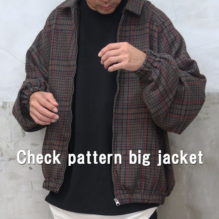 楽天市場】チェック柄ビッグジャケット アウター メンズ ジャケット
