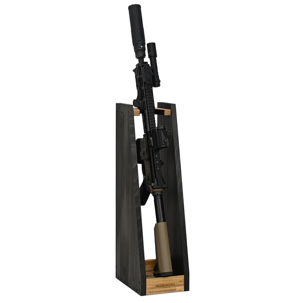 楽天市場】月間優良ショップ連続受賞 WOODWORKS ガンラック 1丁掛 木製