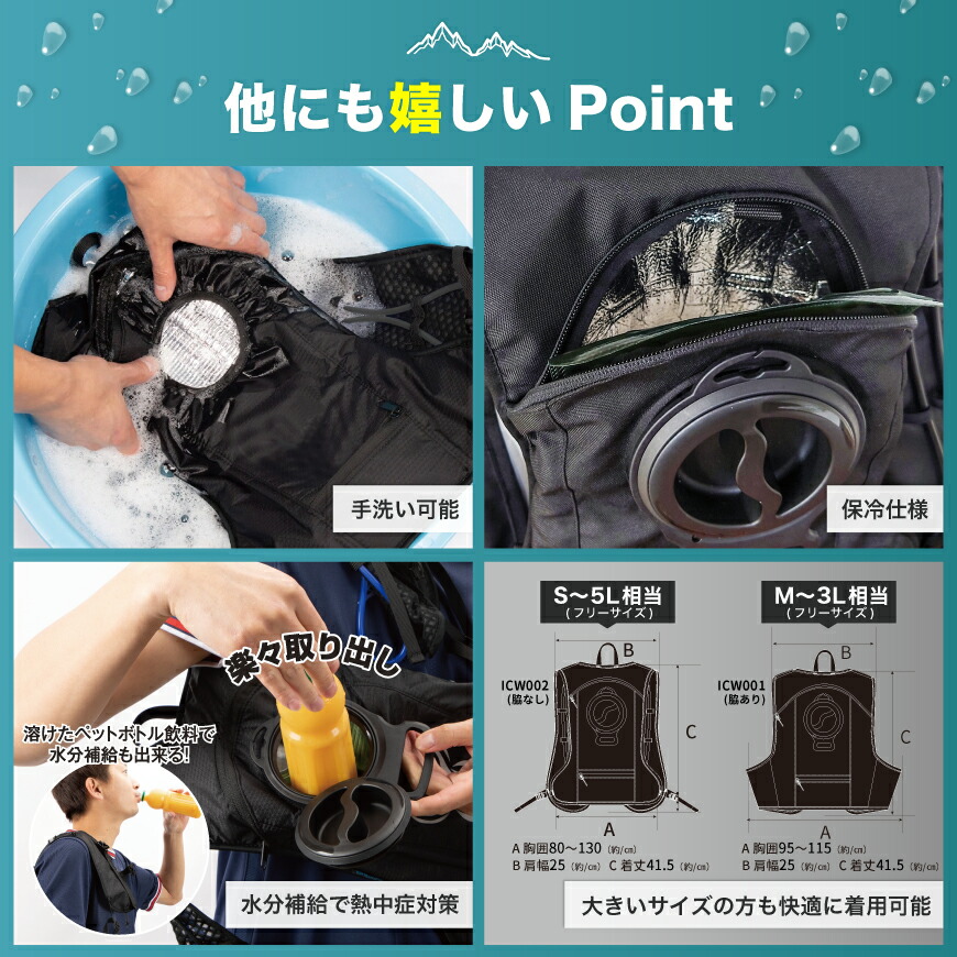 楽天市場】Ah!ISSU ICW001 ICW002 アイスウォータークーリングベスト