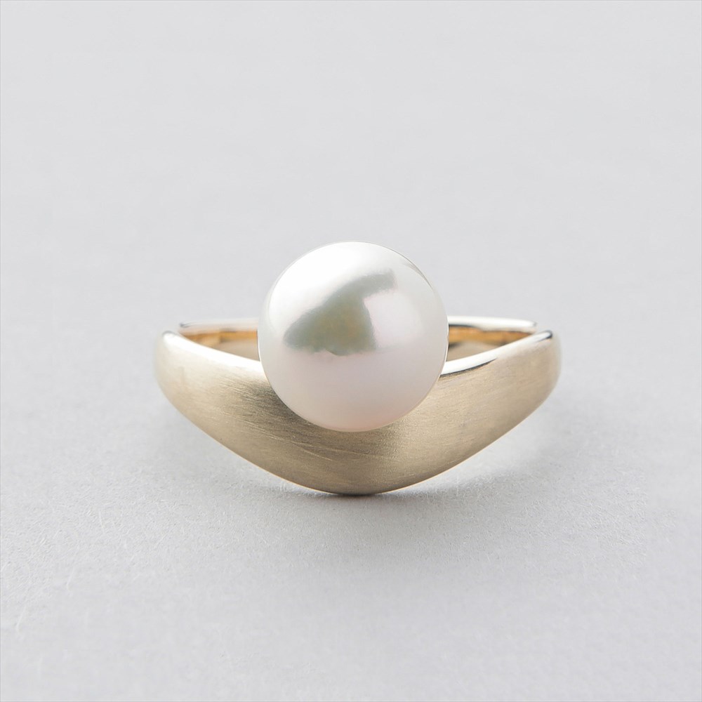 楽天市場】《Supple》 あこや真珠 リング 8.5-9.0mm K10YG ツヤケシ