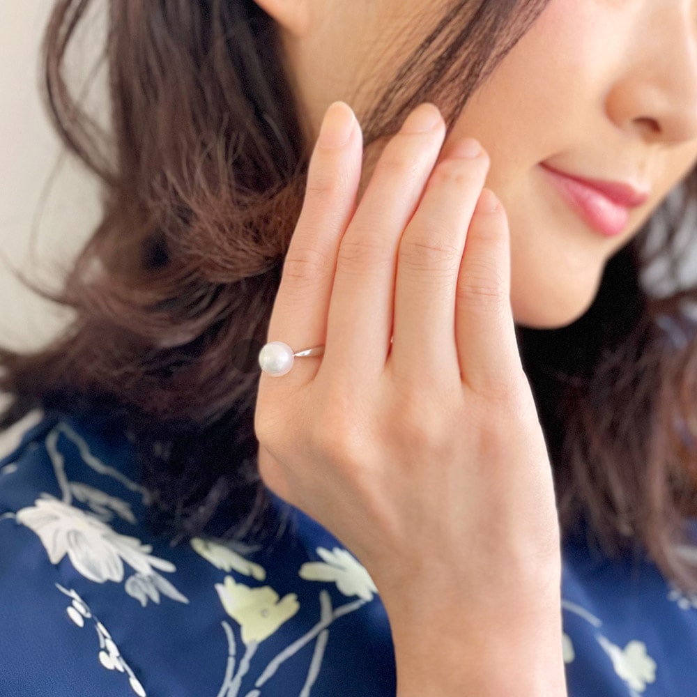 楽天市場】《LUXE》 あこや真珠 リング 9.0-9.5mm PT900 パール 指輪