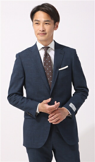 楽天市場】【洋服の青山】ウール 混 メンズ スーツ 春夏 ネイビー 紺