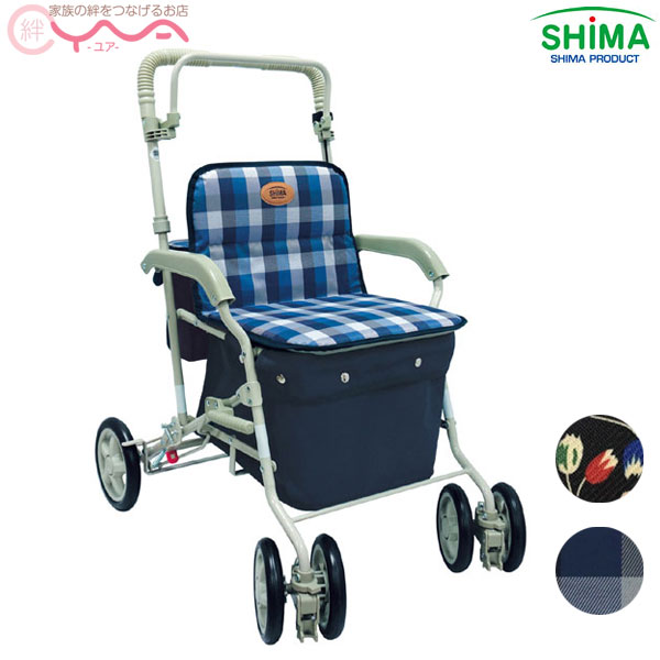 島製作所 島製作所 シルバーカー マーチS 小花ブラック (歩行補助用品