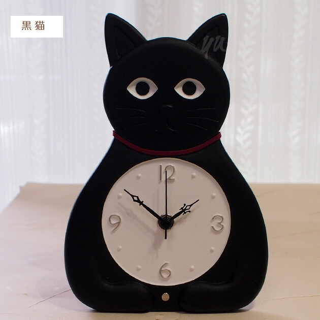 楽天市場】猫の置き時計 兼 壁掛け時計 みまもりネコ時計 いつも見守っ