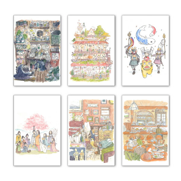 楽天市場】ポストカード6枚セット かわいみな 100×150mm