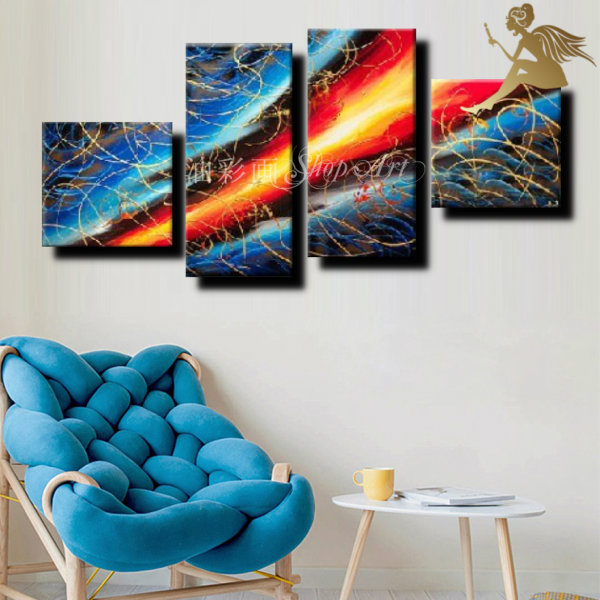 楽天市場】モダン アートパネル 『絵画』手書きの油彩画『抽象画』4