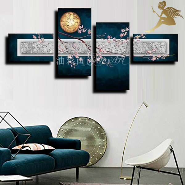 楽天市場】インテリア アートパネル/『4パネルSET 夜桜』絵画