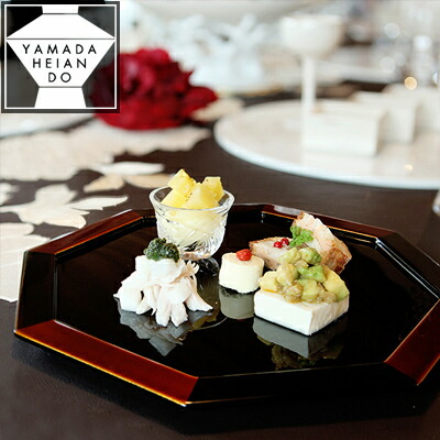 楽天市場】【宮内庁御用達 漆器 山田平安堂】漆器 八角盆(小)白檀