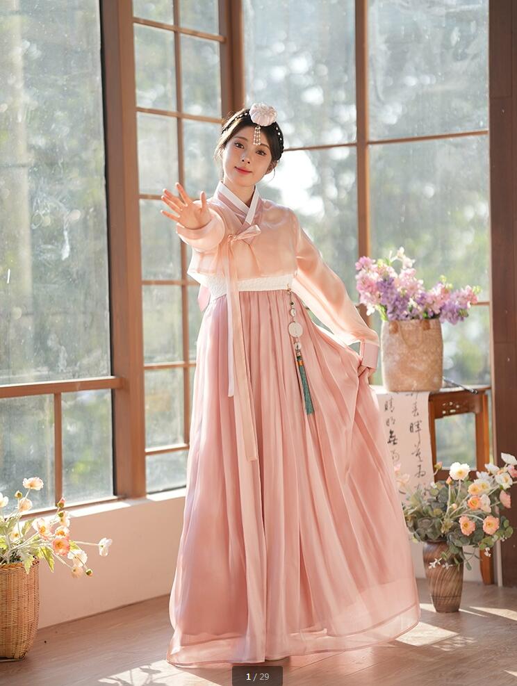 楽天市場】新品チマチョゴリ 韓服 ピンク系 可愛い大人用チマチョゴリ