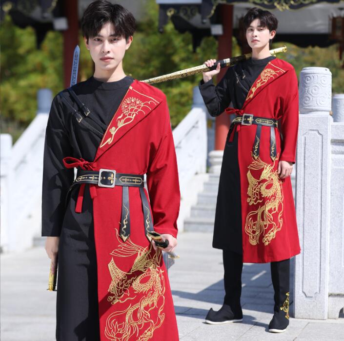 楽天市場】メンズ漢服 セット 中華伝統的漢服 龍刺繍 切り替え ロング