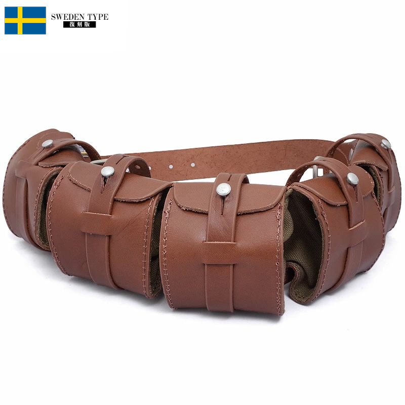 楽天市場】スウェーデン軍タイプ レザーバンダリア ウエストポーチ