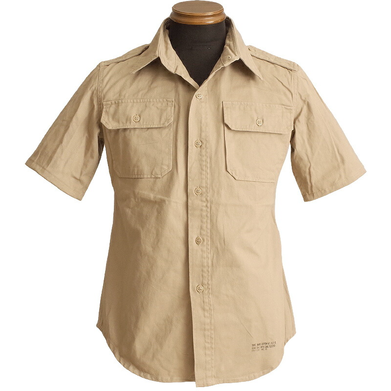 楽天市場】米軍タイプ コットンチノシャツ 半袖 ミリタリーシャツ 新品