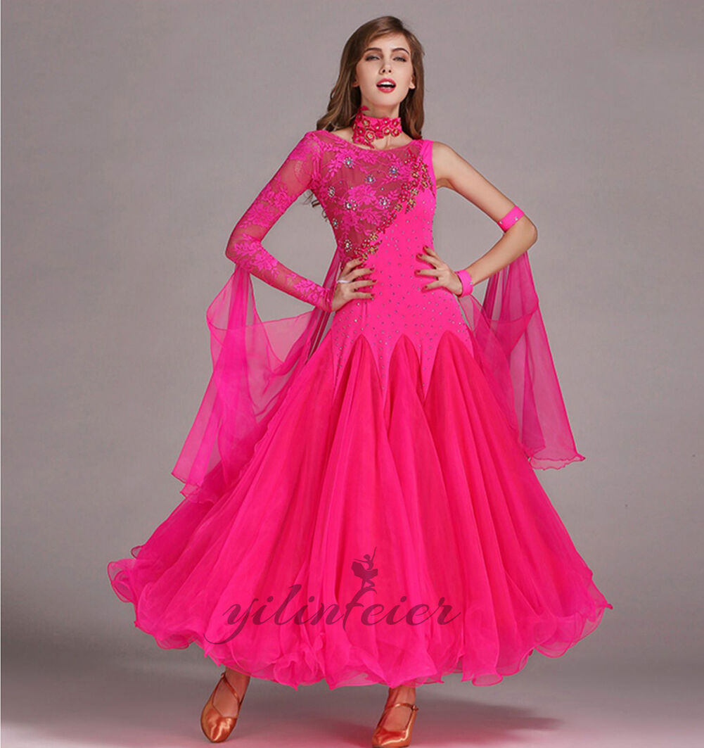 楽天市場】社交ダンスドレス 社交ダンス衣装 8色展開 単袖レース