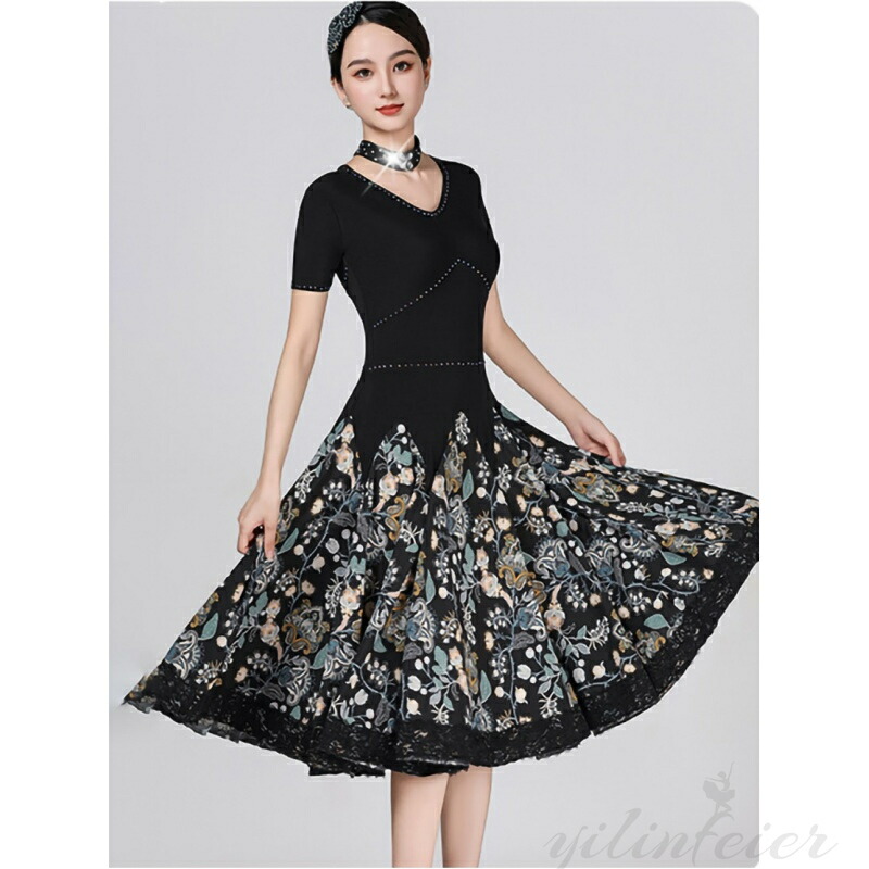 楽天市場】社交ダンス 練習着 ラテンダンス レッスン着 半袖 花柄 社交