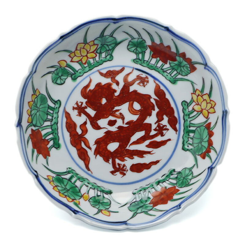 須田菁華造色絵祥瑞花鳥文皿 九谷焼須田菁華 色絵祥瑞花鳥文皿 小さな