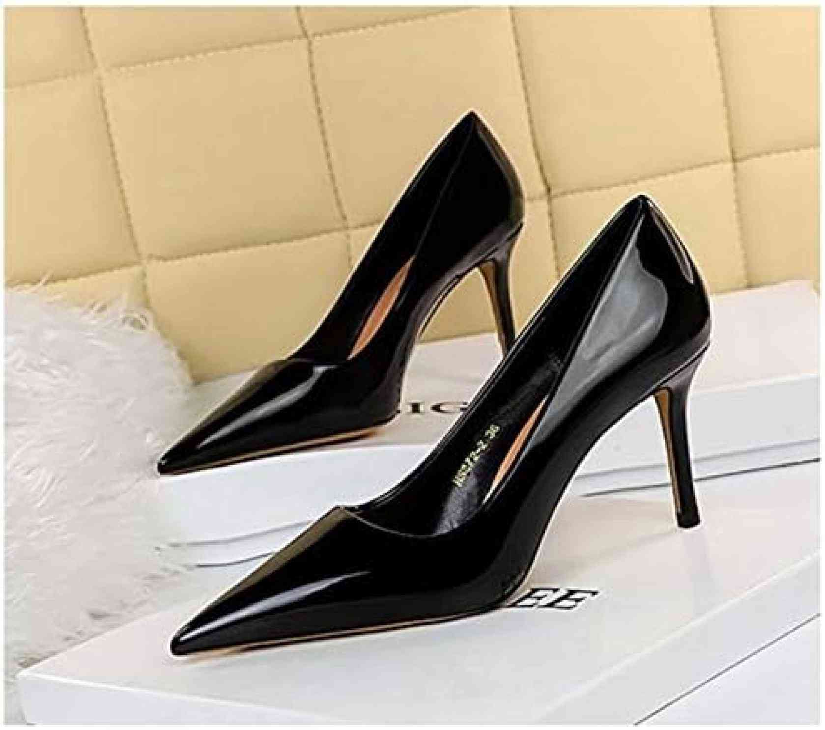 楽天市場】【20%OFFクーポン〜】8cm ハイヒール パンプス ブラック 黒