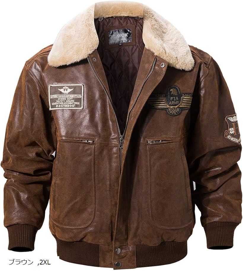 楽天市場】メンズ 本革 ボンバーレザージャケット パイロット コート