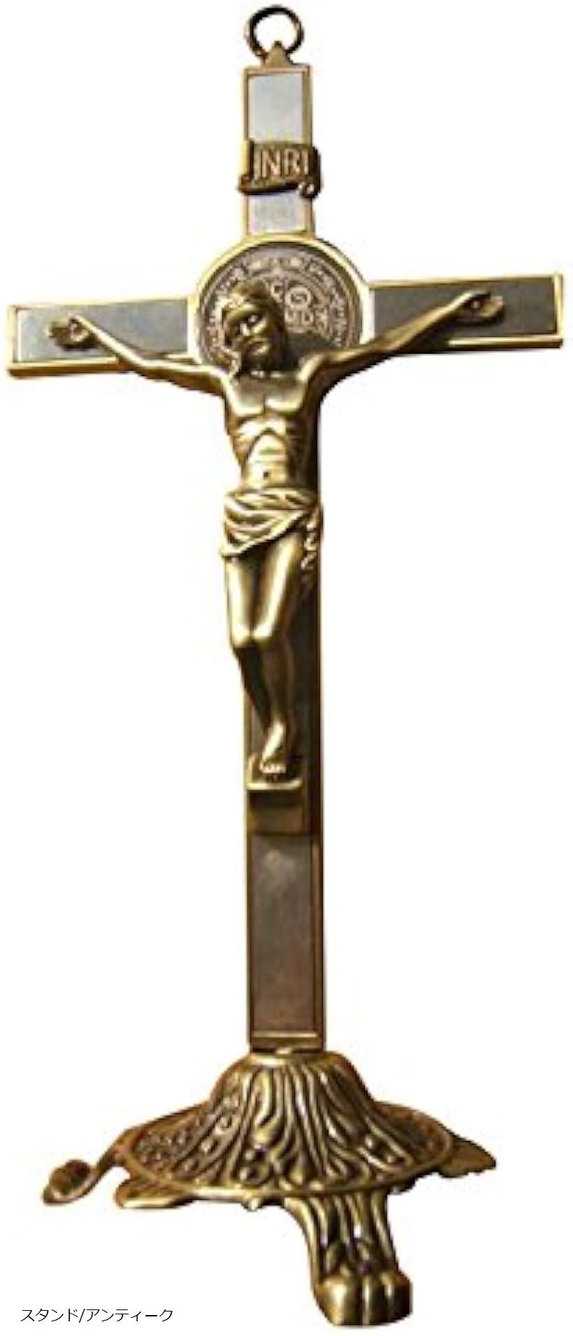 楽天市場】アンティークデザイン キリスト像 スタンドor 壁掛け 十字架