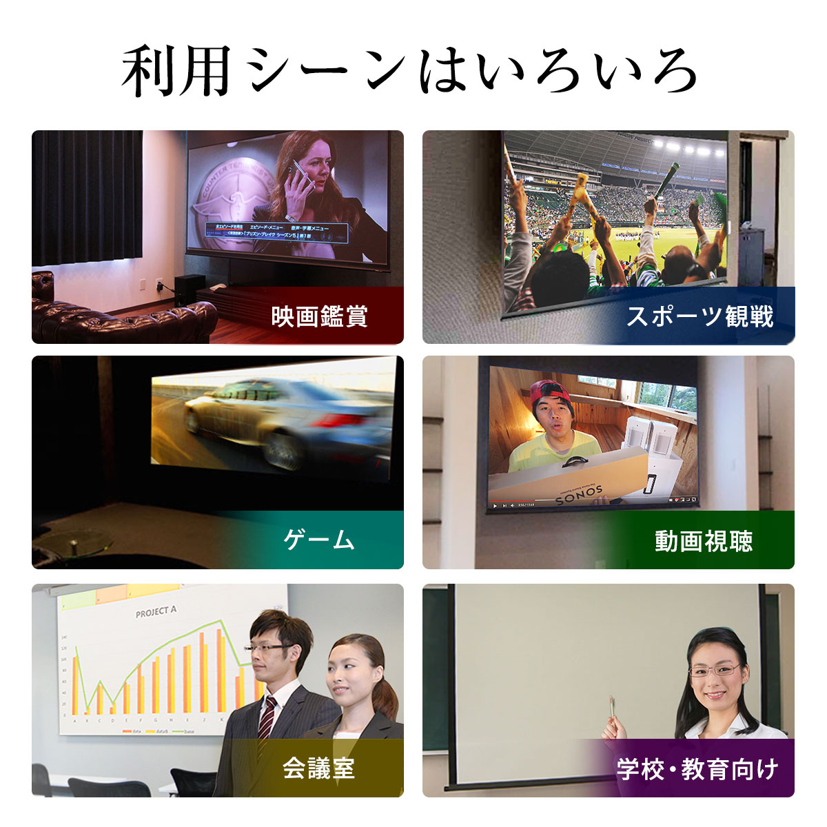 楽天市場】プロジェクタースクリーン 110インチ 吊り下げ シアター