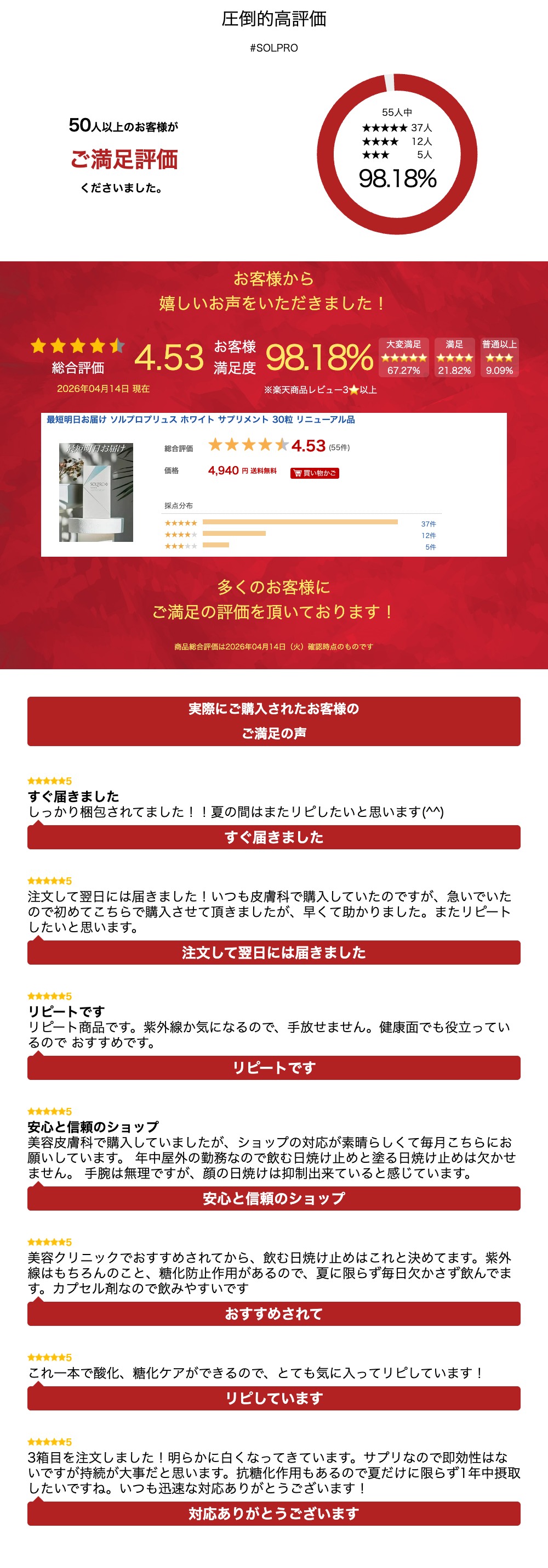 楽天市場】最短明日お届け ソルプロプリュス ホワイト サプリメント 30