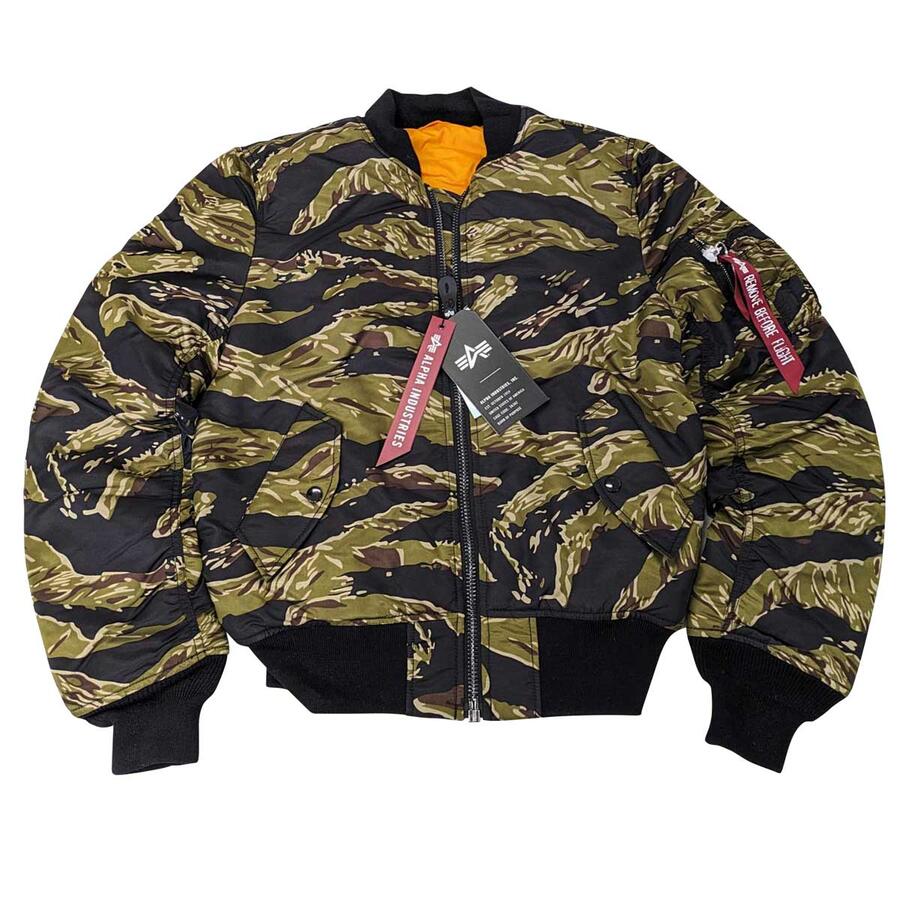 楽天市場】復刻迷彩タイガーストライプ ALPHA USA版 MA-1 メンズ S