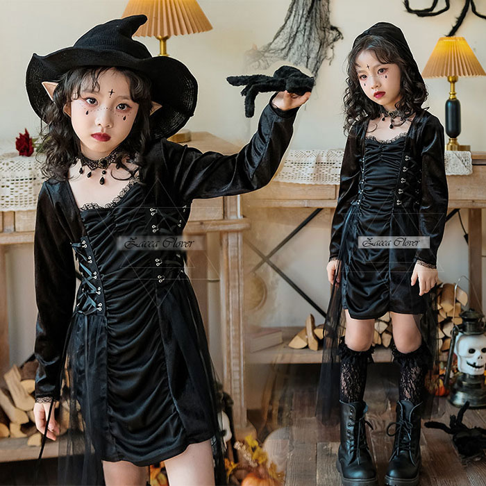 楽天市場】ハロウィン コスプレ 子供 ウィッチ 仮装 衣装 子供 可愛い