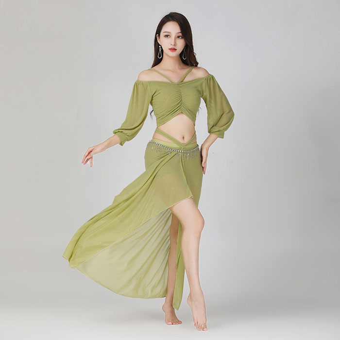 楽天市場】ベリーダンス 衣装 セットアップ レッスン着 キラキラ ラメ